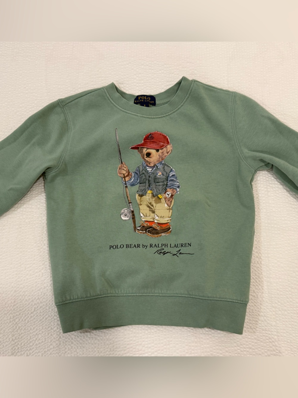 Polo by Ralph Lauren Green Bear Graphic Sweatshirt with Red Hat